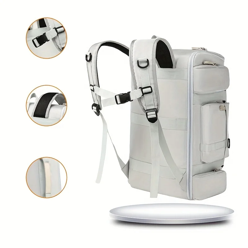 Ransel Multi-Saku Kapasitas Besar yang Stylish dengan Kompartemen Laptop yang Dapat Dilepas, Tali yang Dapat Disesuaikan & Banyak Kantong Ritsleting