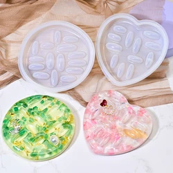 S0150 Love Heart Round Ring Stand Silicone Resin Mold DIY Crystal Jewelry Ring Display Holder Plaster Moldes De Silicona