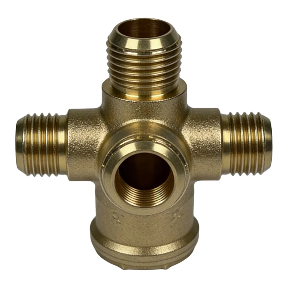 4 Way Connector Check Valve Backflow Prevention Explosion-proof Pressure-resistant Long-lasting Zinc Valve Component