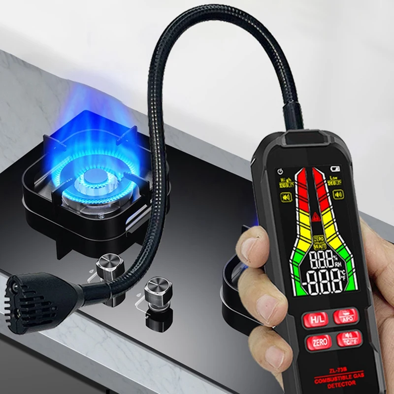●Handheld Combustible Gases Leak Detector Natural Gases Leakage Concentration Analyzer Meter Sound Light ZL73B Charging