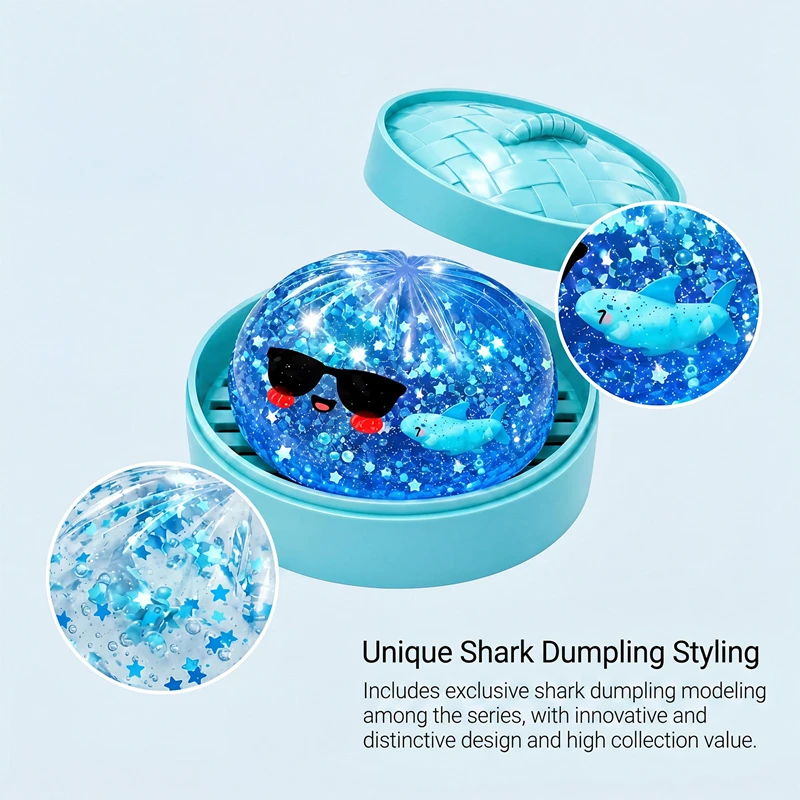 New Glitter Dumpling Colorful Simulation Steamed Bun Decompression Toy For Anxiety Squishes Stress Balls Fidget Toy ﻿