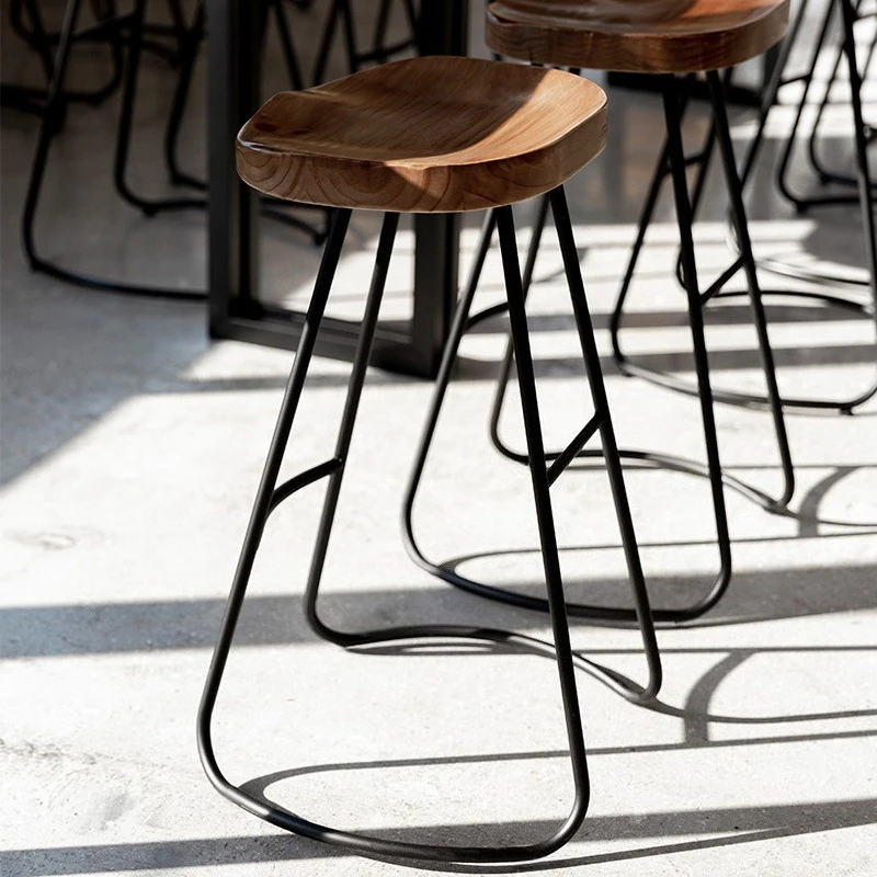 無垢材バースツール高脚カウンタースツール北欧クリエイティブバーチェア高アメリカンキッチンスツール装飾家具