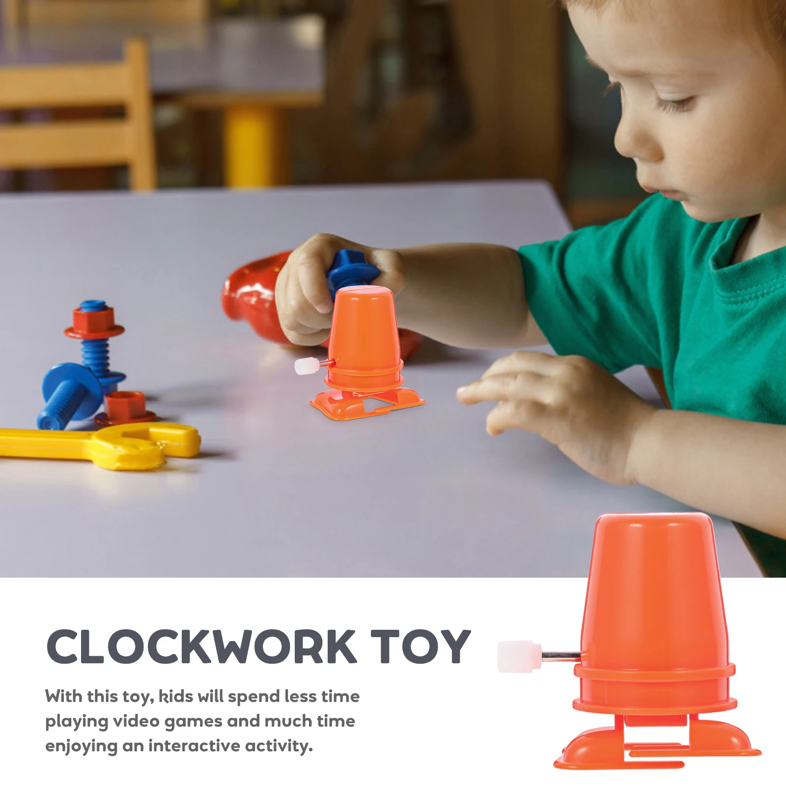 6 ชิ้นเดินอุปกรณ์เสริมการเคลื่อนไหวพลาสติกสีส้มของเล่นกลไกสําหรับ Diy Clockwork Wind up ของเล่นเด็ก Handcraft Mini Rewinding