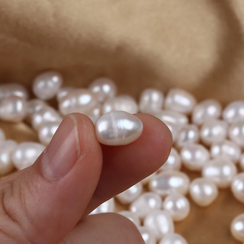 8-9mm White Natural Loose Real Freshwater Rice Pearl Beads