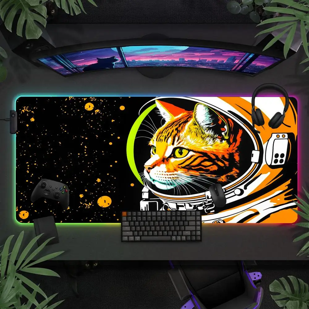 

Kawaii Cute Cat Mouse Pad Large Rubber Base Anti-slip PC Desk Accessories Mousepad for Offices and Gamer Keyboard Mats Decor Mat