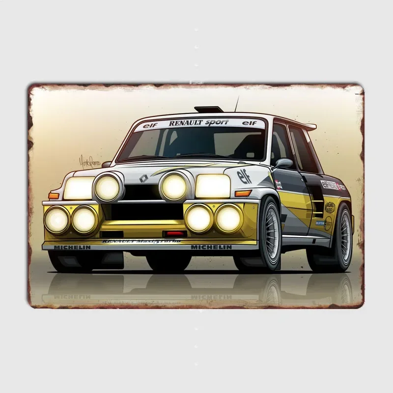 

Group B Rally Cars Renault 5 Maxi Turbo Gr B Posters Metal Plaque Poster Home Decorations Classic Tin Sign Room Decor Wall art
