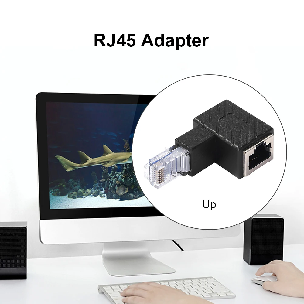90 درجة RJ45 محول إيثرنت محول الشبكة موسع متعدد زاوية المقرنة تمديد كابلات الموصلات محول
