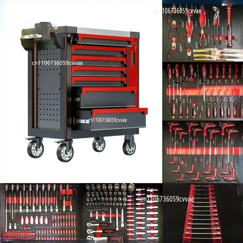 7 Drawers Garage Storage Cabinet Auto Repair Tool Set Box Chest Workshop Trolley for Home Use And Packaging 200-421Pcs