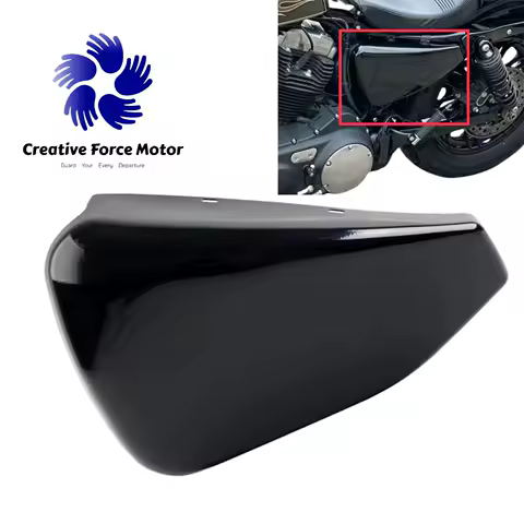 Left Battery Side protection Cover Motorcycle Gloss Black Steel For Harley Davidson Sportster Custom Iron XL1200 XL883 2014-2022