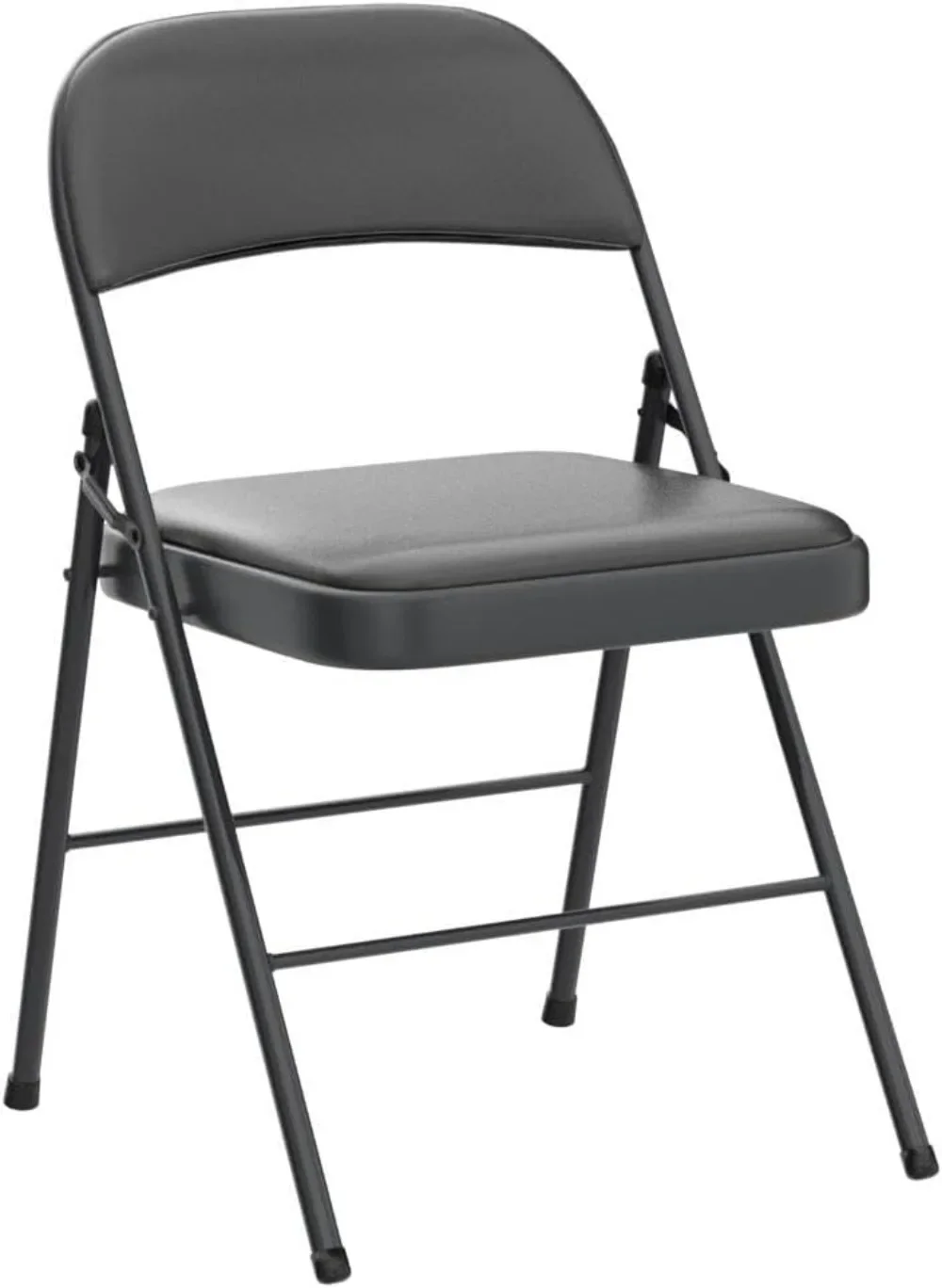 Karl home 4 Pack Black Folding Chairs with Padded Seats for Outdoor & Indoor, Portable Stackable Commercial Seat Steel Frame