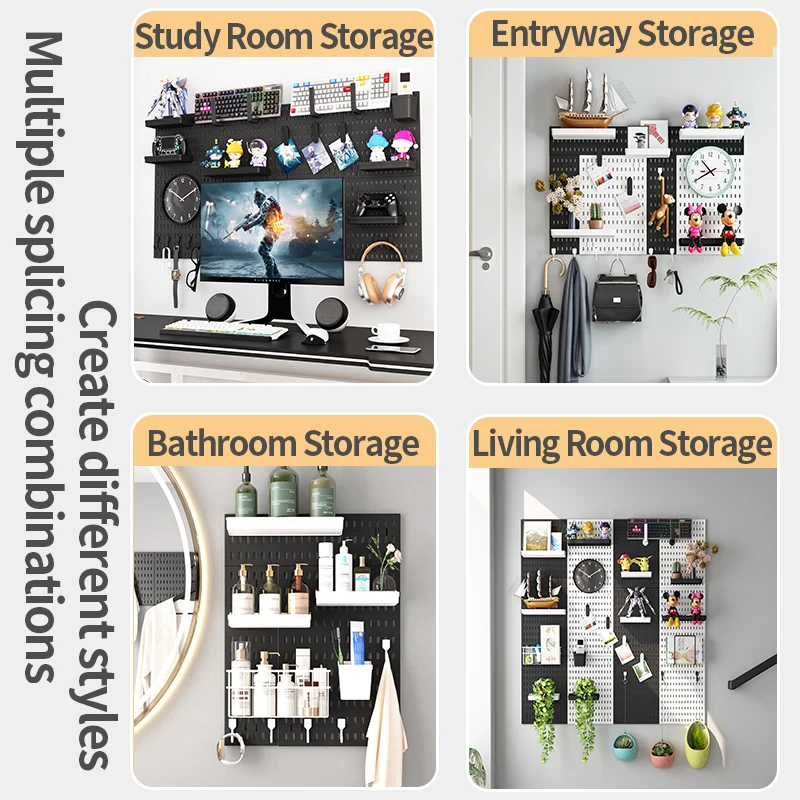 Drill-Free Pegboard & Accessories Kit – DIY Wall Organizer Ideal for Study Room & Behind-Door Space, Complete Set image 5