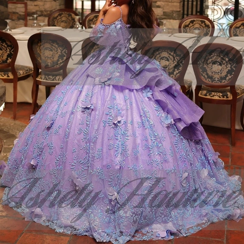 

Customized Luxury Quality Quinceanera Dresses Ballgown Floral Lace Up Bow Floor Length Women Prom Birthday Party Dress 15 16