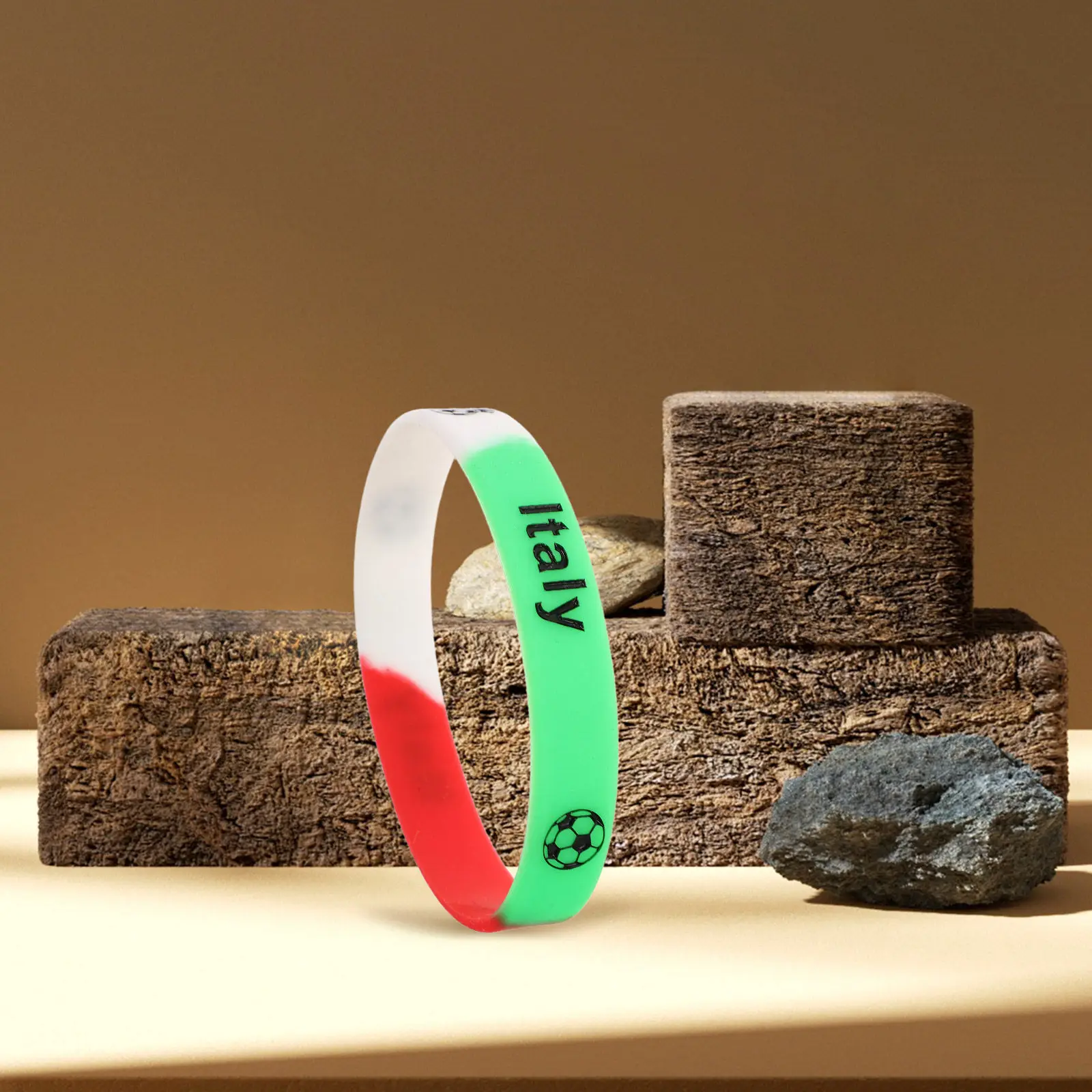 

15 Pcs Soccer Bracelet Football Bracelets for Italian Bulk Wristband Silicone Wristbands