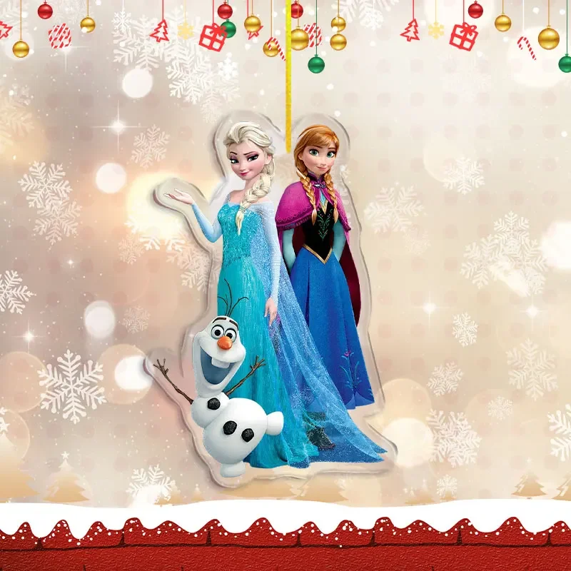 #Frozen 8cm Acrylic Pendant Christmas Tree Decoration Elsa& Anna Cute Bedroom Casement Window Decoration Holiday Gift