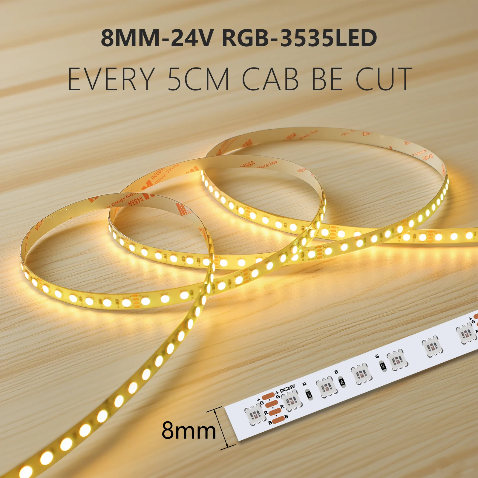 5M 10M RGB LED Strip 12V 24V Flexible LED Tape Ribbon 3535 120LEDs LED Rope Light with Adhesive for Home Decoration