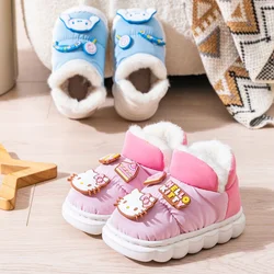 Sanrio Kuromi Kids Snow Boots Children Cotton Shoes Cosplay Warm Waterproof Thick Soled Comfortable Short Cartoon Shoes Winter