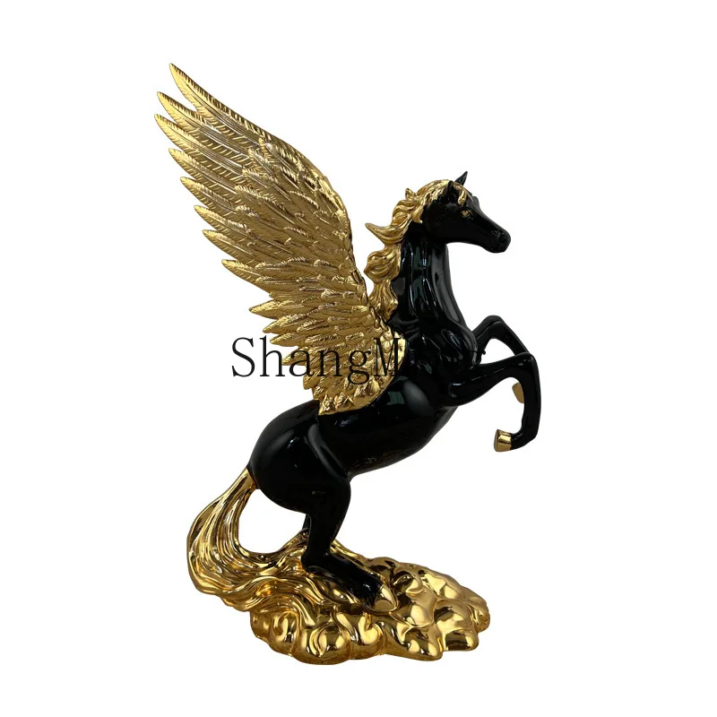 SM resin electroplating small Pegasus ornament home office jewelry gifts animal handicrafts decoration