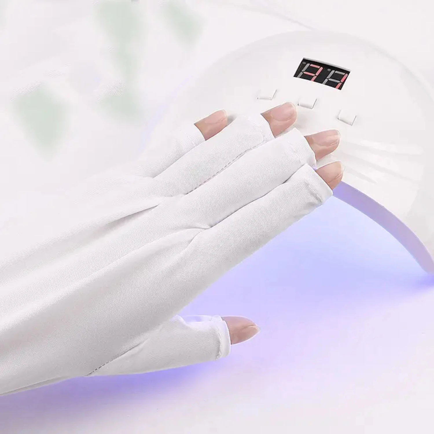 Lámpara LED UV profesional y guantes secador de uñas con gel protector antiradiación - Ideal para salón de manicura - Nail Art UV Prote