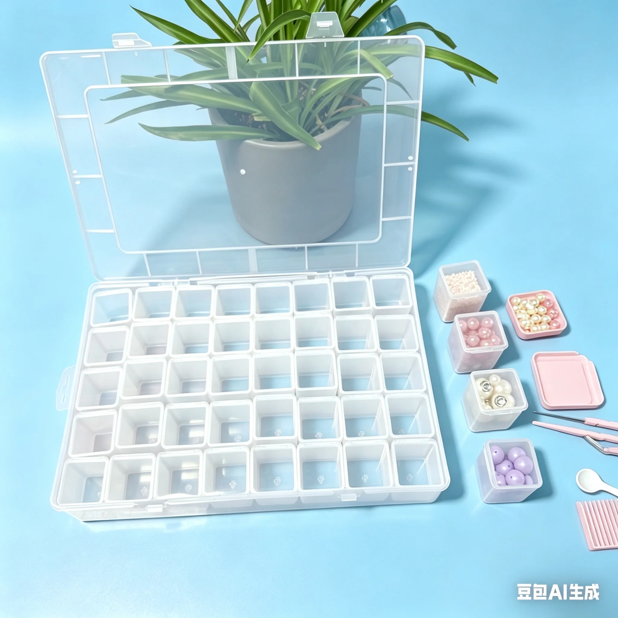 Large Capacity Transparent Plastic Storage Box Set for Beads