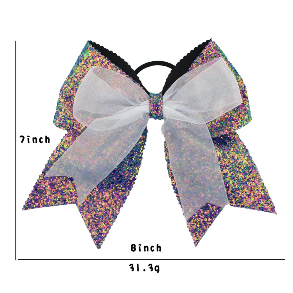

6pcs Sequin Bow Hair Ring Children Hair Ties Colorful Swallowtail Girls Braids Accessories Comfortable Kids Bands