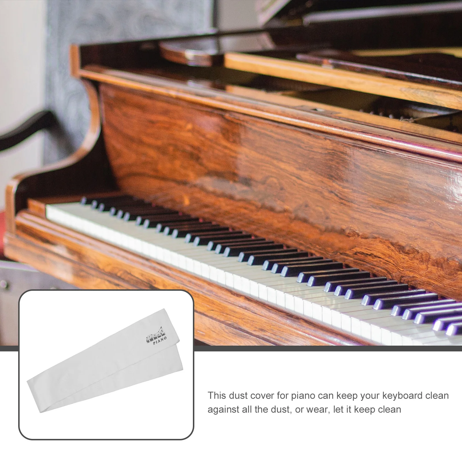 

Piano Keyboard Dust Cover Polyester 88 Keys Upright Grand Protective Keyboard Cloth Piano Accessories Key Protectors