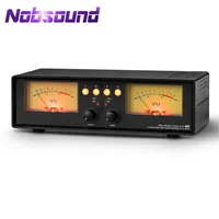 Nobsound MIC+LINE Analog Dual VU Meter Sound Level DB Panel Display 4-way Audio Splitter Switcher Box Music Spectrum Visualizer