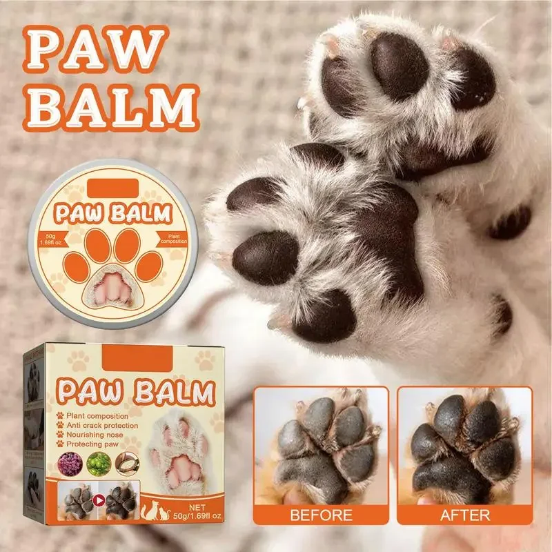 Paw Balm For Dogs 50g Noses Paws Moisturizer Cream Cats Dogs Paw Protector Lick Safe Pet Supplies For Extreme Weather Conditions