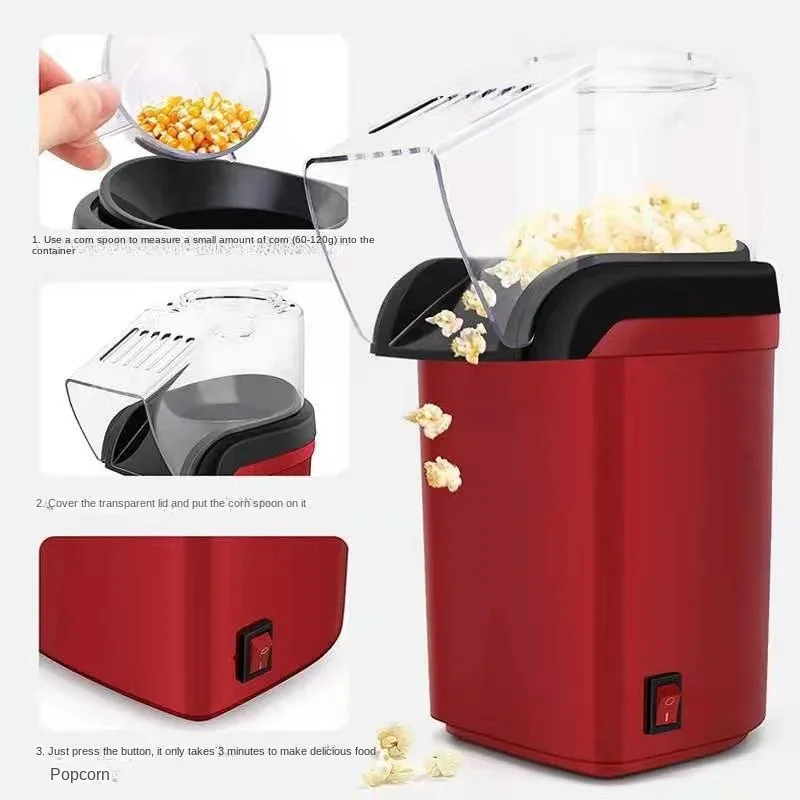 Home Electric Popcorn Maker Blowing Mini Popping Corn Bunting Machine Electric Popping Corn Machine Popping Grain Machine