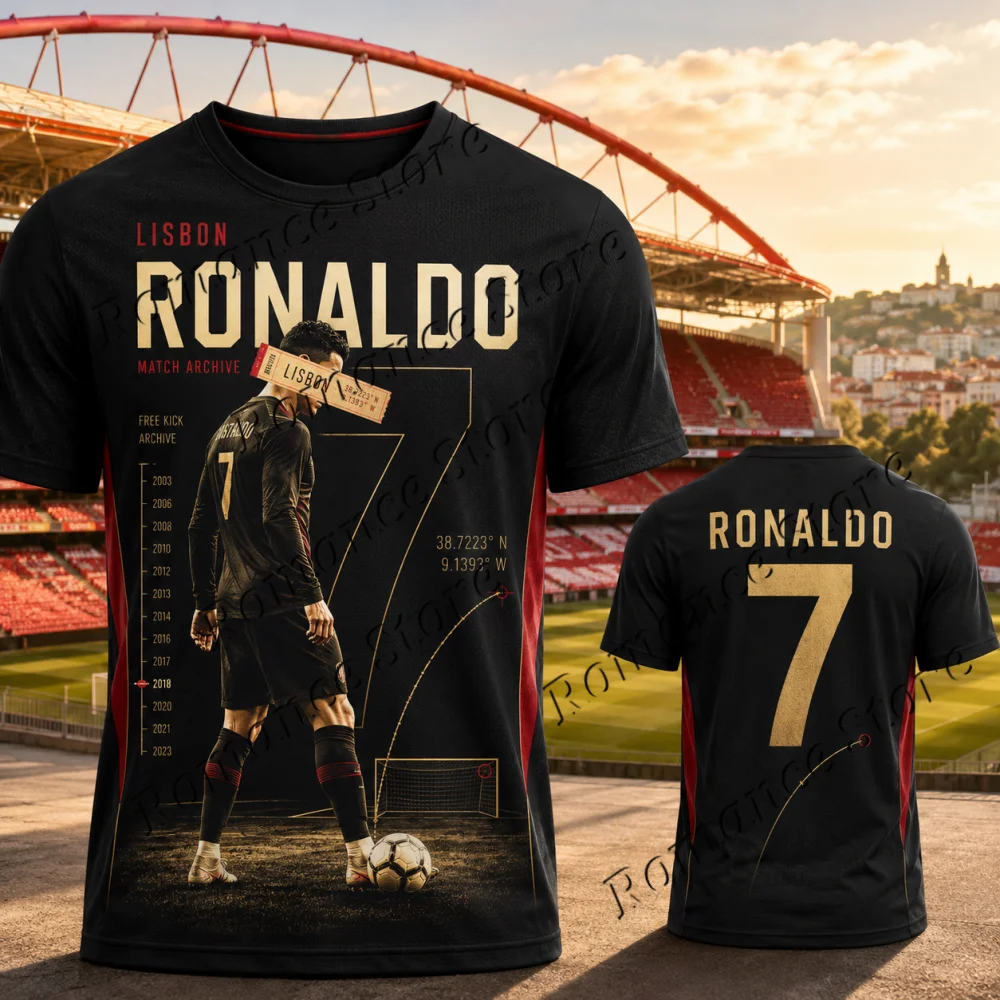 Portugal CR7 Madeira Memorial Graphic T‑Shirt Soccer Fan Jersey Quick‑Dry Short Sleeve Sport Adult Tops Kids Football Supporters