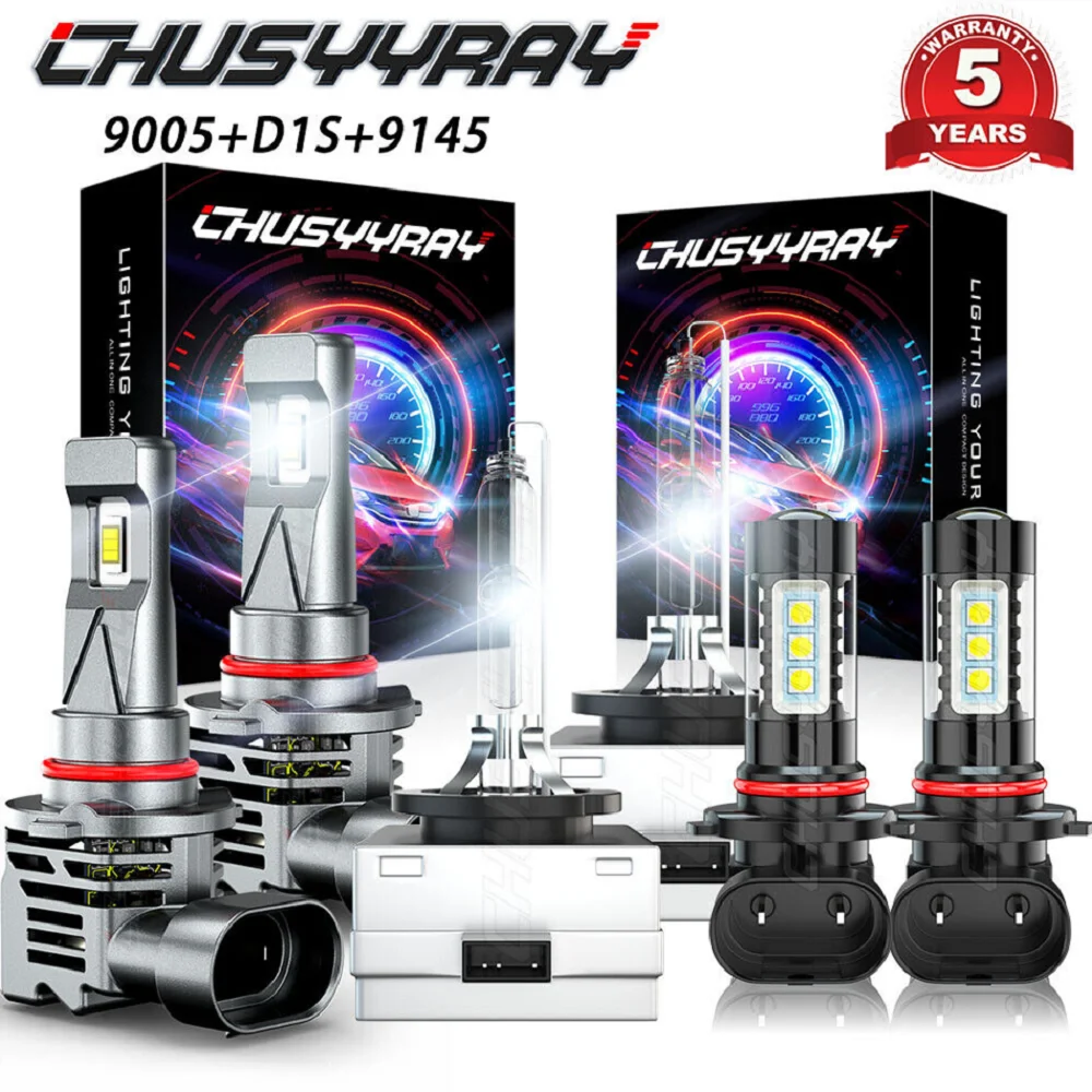 

XWQHJW Car lights For Mercury Montego 2005-2007 Headlight Kit High Low Beam Fog Light 20000LM Car accsesories
