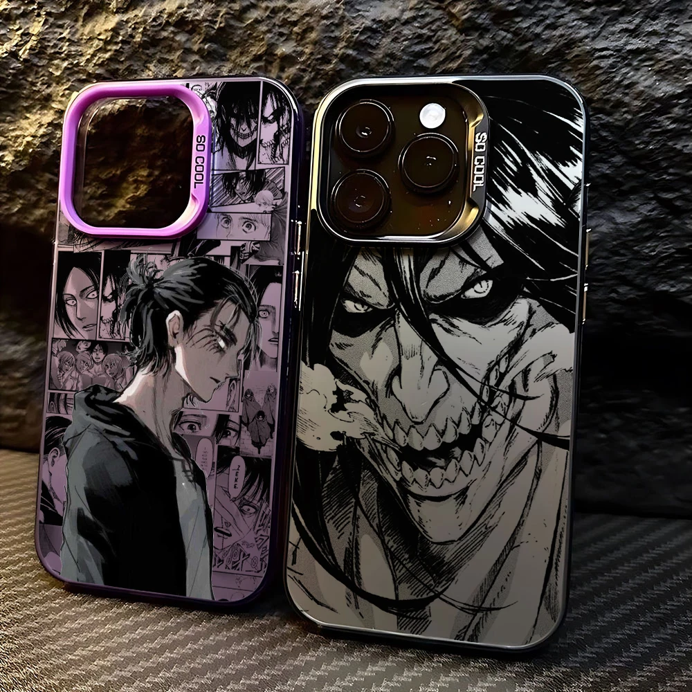 Anime Attack On Titan Phone Case For iPhone 15 14 13 12 11 Pro Max X XR XSMAX 8 7 Plus Candy Matte Shockproof Back Cover