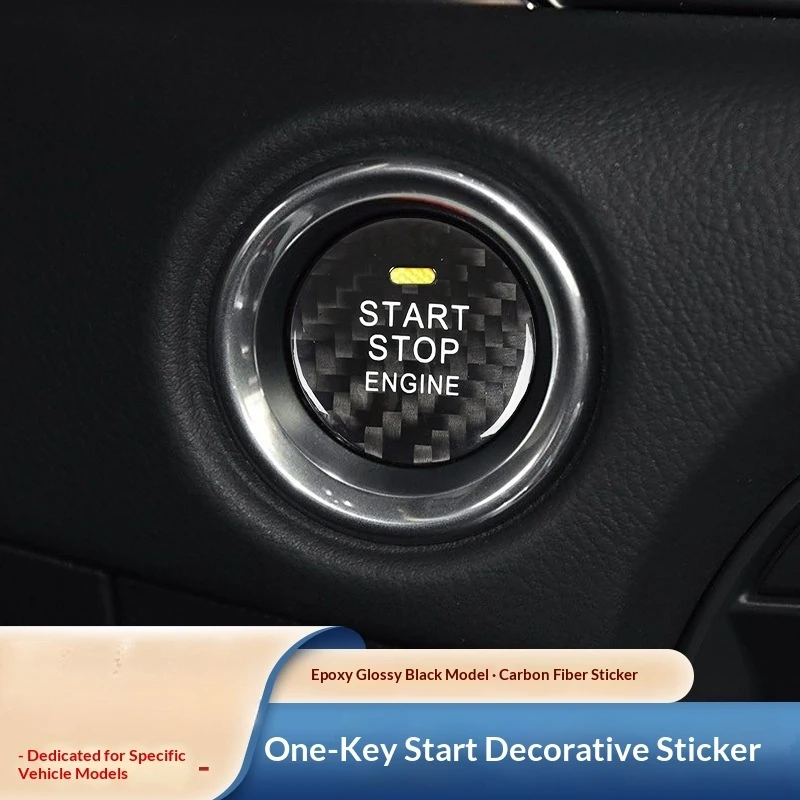 For Mazda 3 6 CX-5 CX-3 CX-8 MX-5 Soft Carbon Fiber Car Engine Start Stop Button Cover Trim Interior Accessories