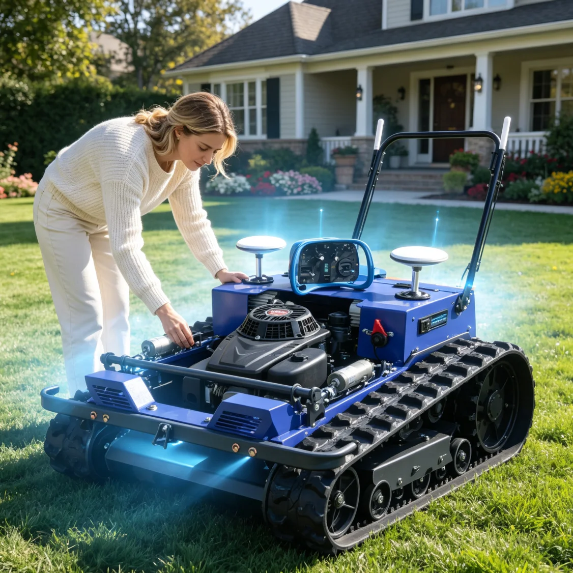 Customized Remote Control Lawn Mower GPS, universal remote mowing equipment for multi-terrain lawns of industria