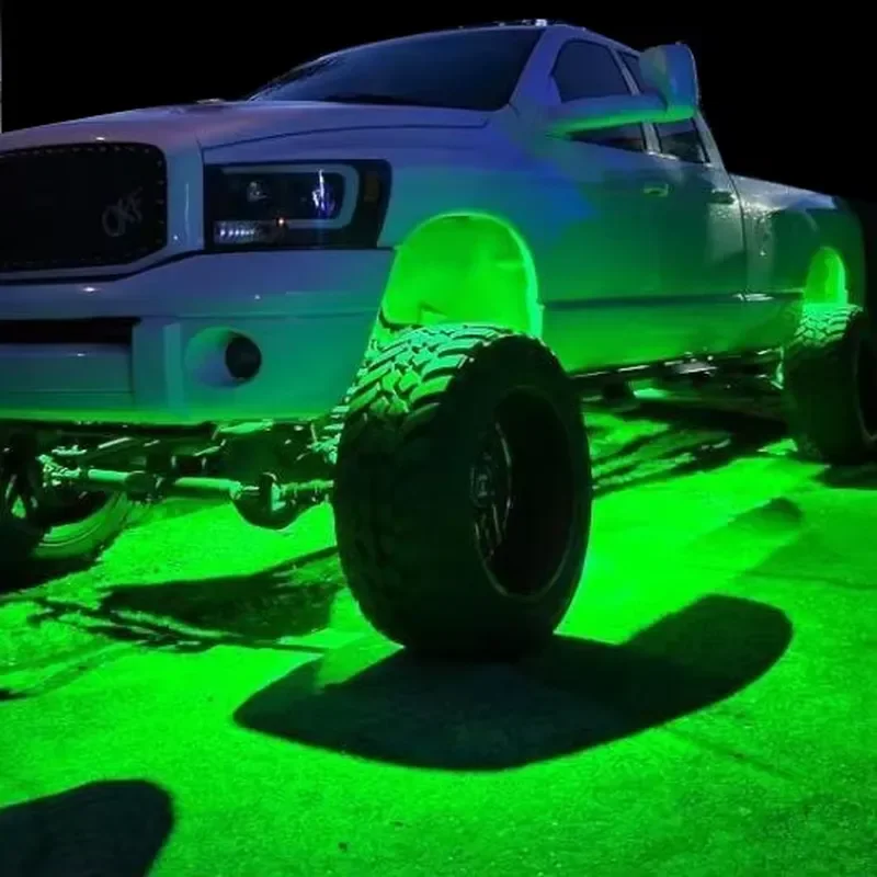 RGBW LED Rock Light Kit for Off-Road Trucks SUVs ATV & UTV New Condition APP Control Underglow Rock Light Car Light