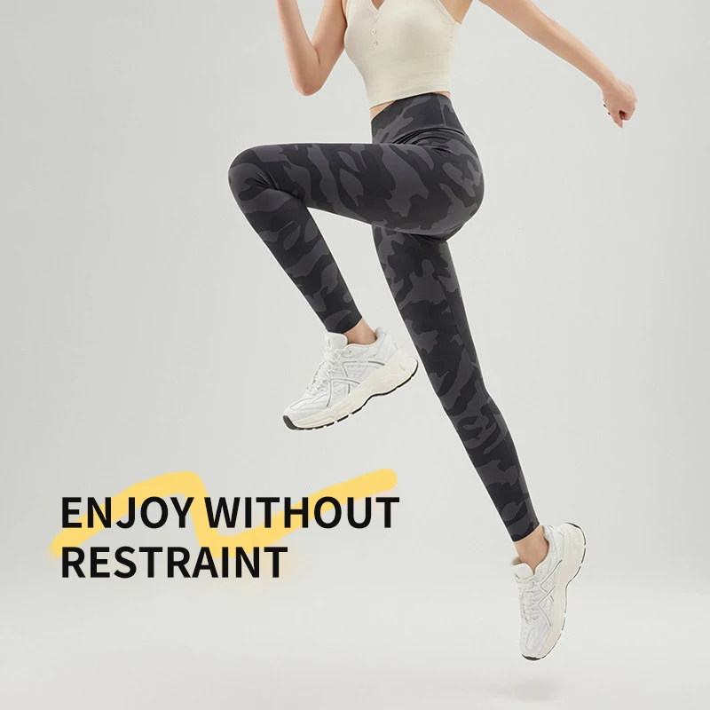 New Camouflage Shark Pants Women Outerwear Summer Thin High Waist Lifting Butt Sports Yoga Pants Plus Size Ice Silk Leggings
