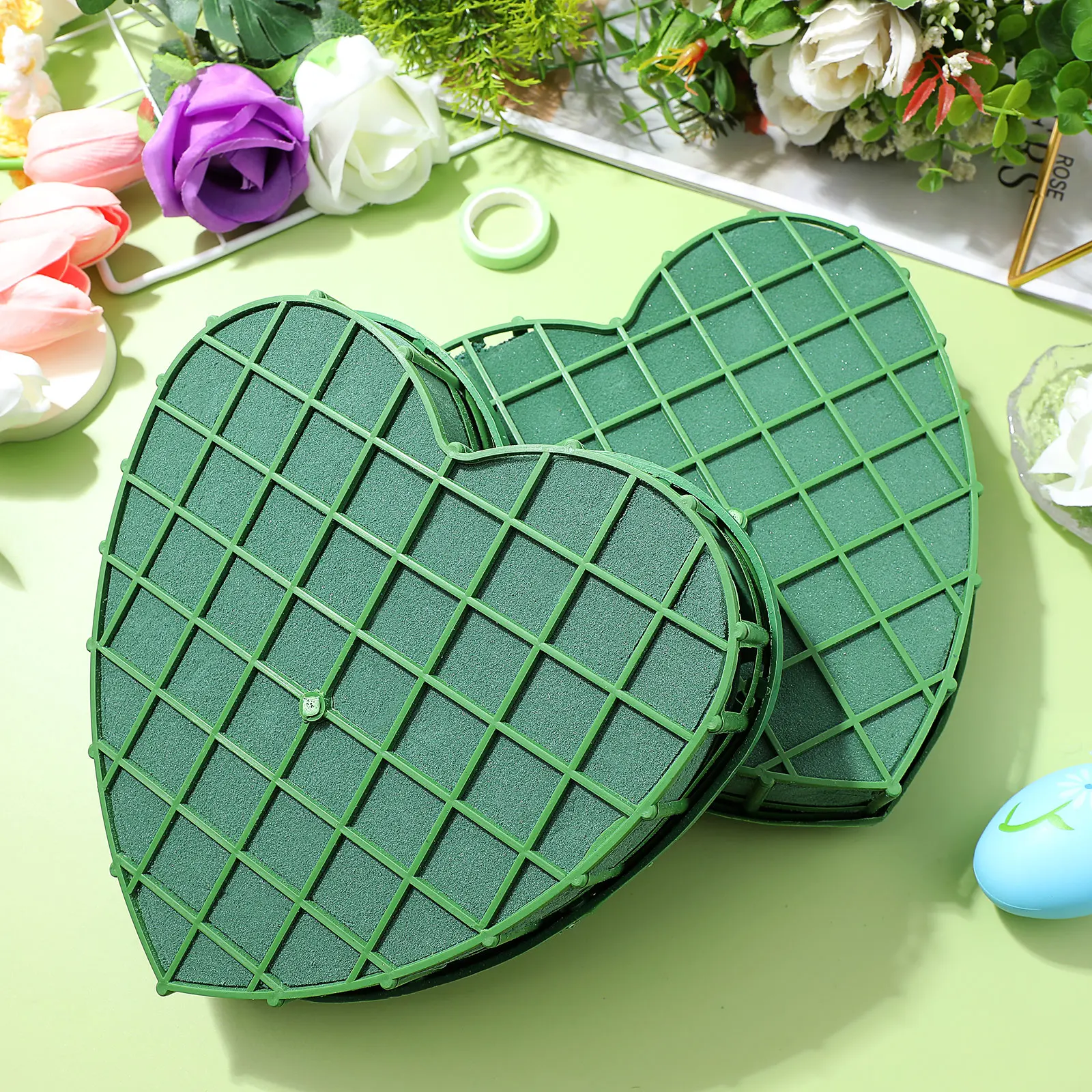 

2pcs Car Front Flower Mud Floral Sucker Base Wedding Car Decor Diy Flower Arrangement Tray Wedding Supply Garden Tools