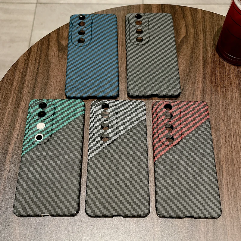 For Vivo V40 Phone Case Luxury Carbon Fiber Texture Cover Vivo V40 Pro Hard PC Matte Back Shell Coques for Vivo V40/Vivo V40 Pro