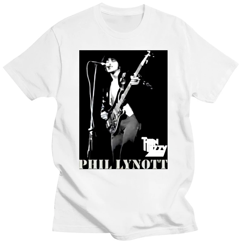 THIN LIZZY PHIL LYNOTT DUBLIN Rock Band Legeng #1 Black T-SHIRT SIZE S-3XL Cheap Sale 100 % Cotton T Shirts for Boys