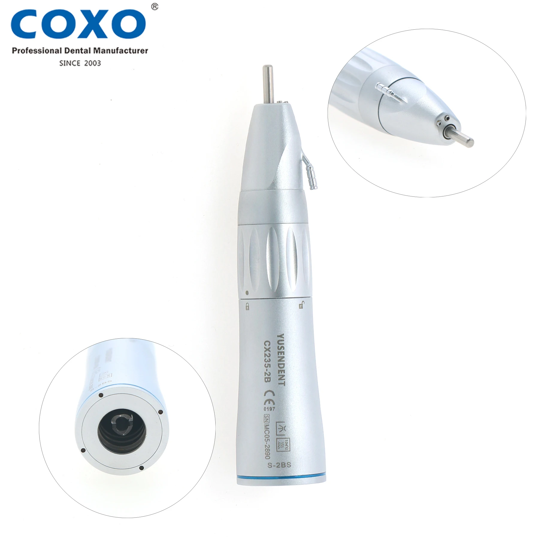 

COXO Dental 1:1 Straight Surgical Electric Nose Cone Surgery Handpiece CX235-2BS ISO E type motor