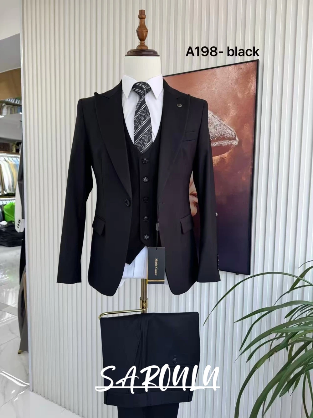 

Smooth Three Pieces Suit For Men Premium Peak Lapel Daily Tuxedo All Seasons Gala Events Graceful Ceremony Gentleman Outfit