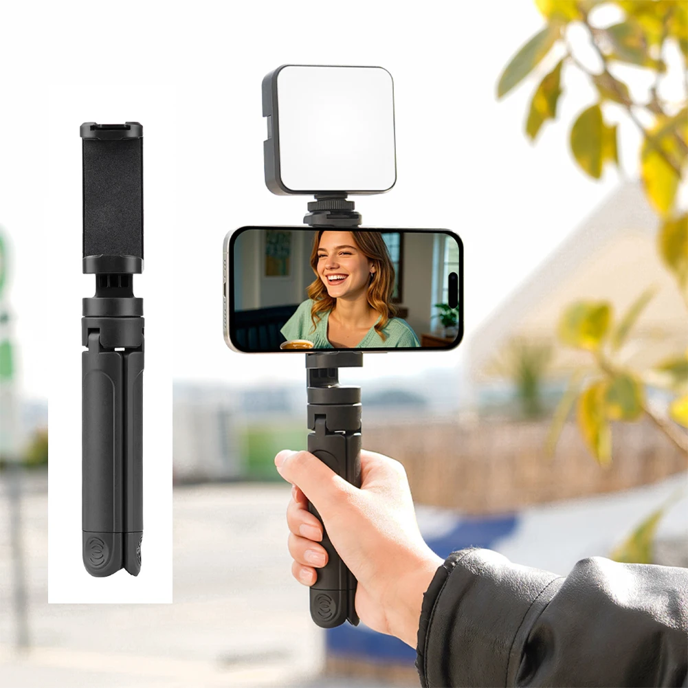 

Mobile Phone Securing Clip Bracket Mount with Cold Shoe Desktop Tripod Holder Bracket Handheld Phone Holder Fixed Stand