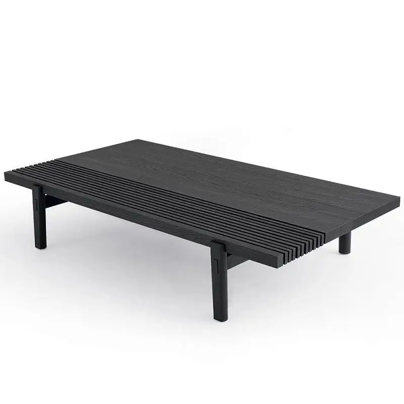 

Italian minimalist all-solid wood coffee table Nordic modern designer living room coffee table wabi-sabi square sofa short table