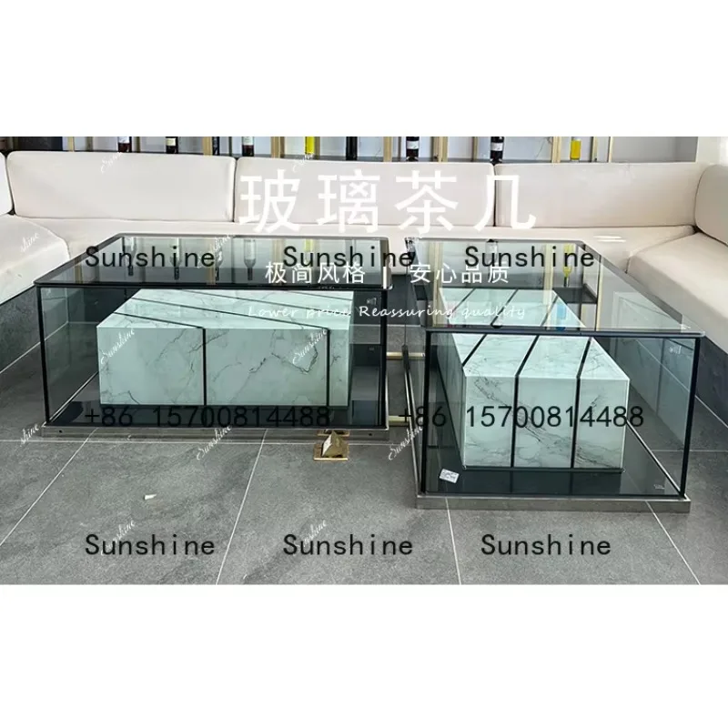 KTV coffee table luminous special high-grade tempered glass wine bar counter light luxury sofa card seat tableT