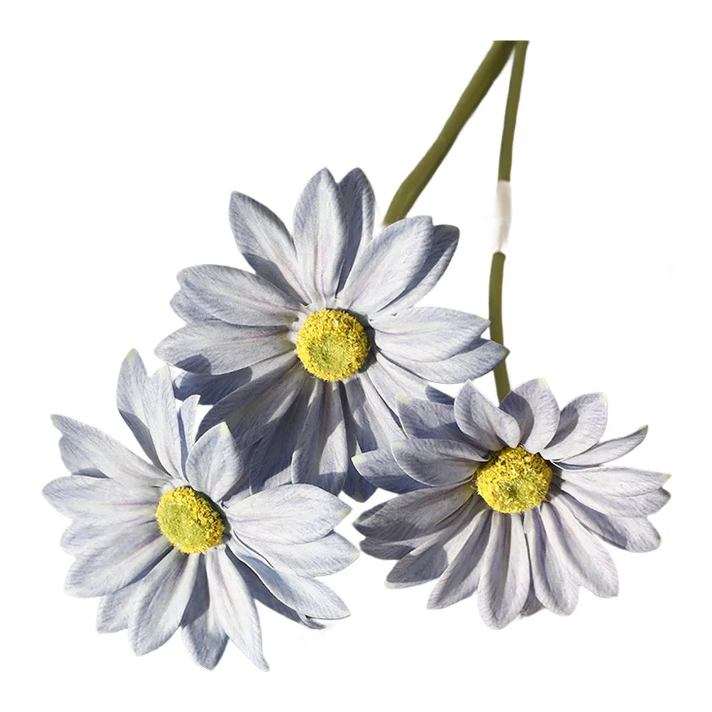 

3 Branches Artificial Daisy Flowers Bouquet Realistic Soft PVC Flexible Wire Stems for Wedding Home Decoration Photography