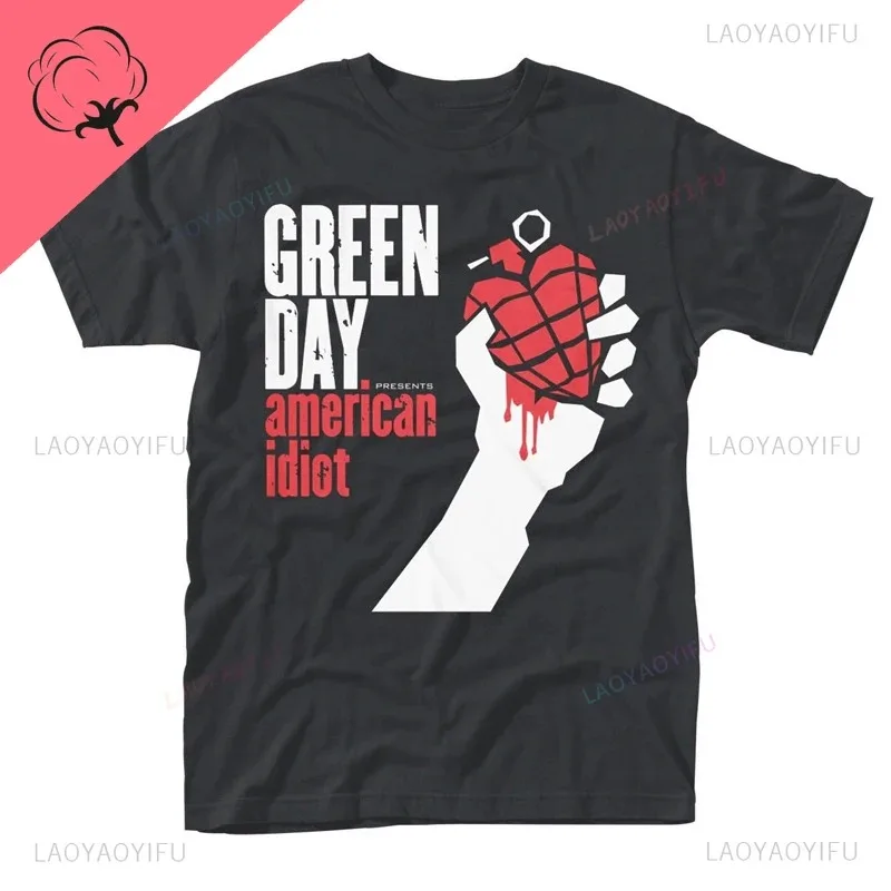 Hot 2026 Green Day Music Pattern Band Printed Cotton T-shirt Men's Summer Casual Top Short Sleeve Classic Male Women Tee