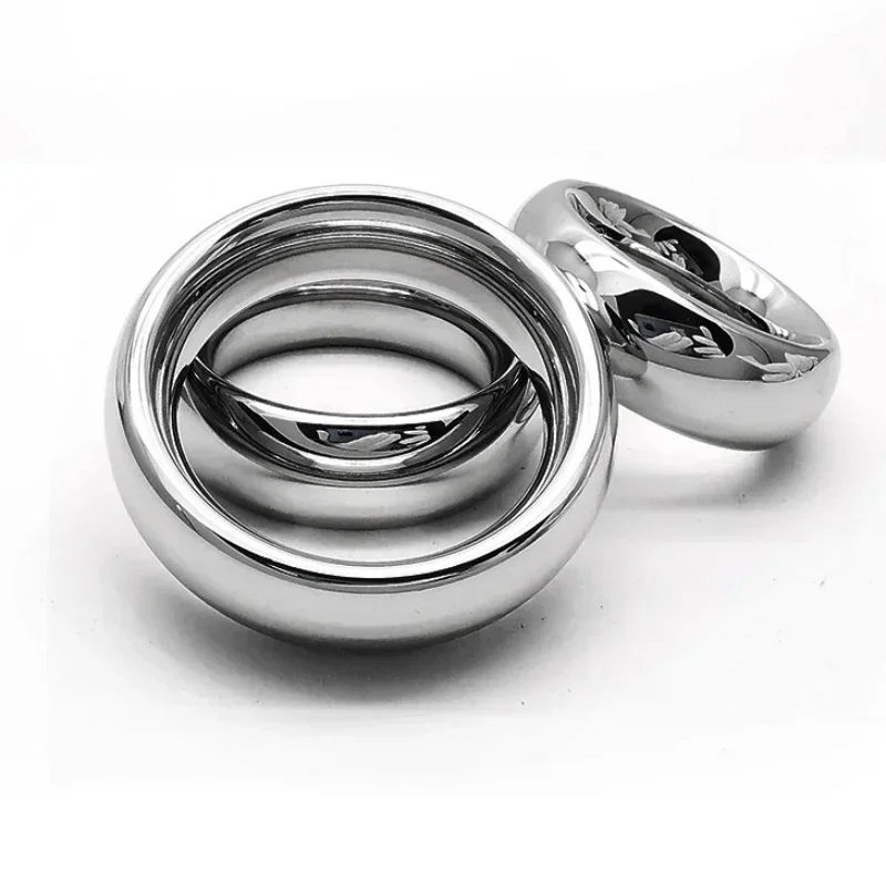 Stainless Steel Scrotum Lock Bondage Cock Ring Weight Training Heavy Penis Ring Ball Stretcher Erection SexToys For Manexerciser