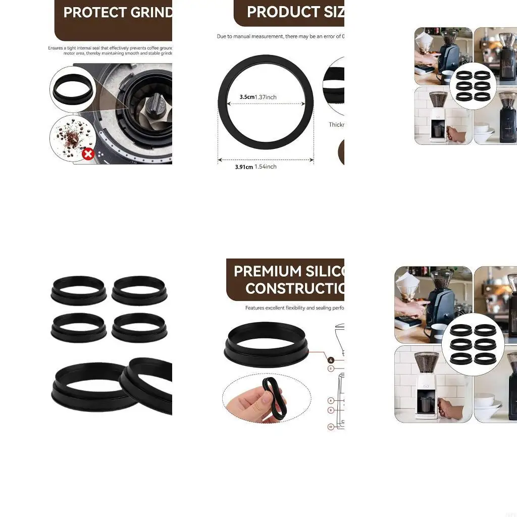 J6PE Coffee Grinder Seal Gasket 6 Silicone Gaskets for Routine Care