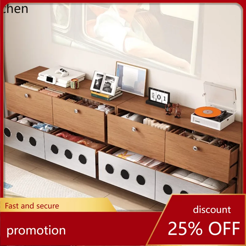 

YFY Solid Wood Wall-Mounted Cabinet Integrated Model Storage Cabinet Next to TV