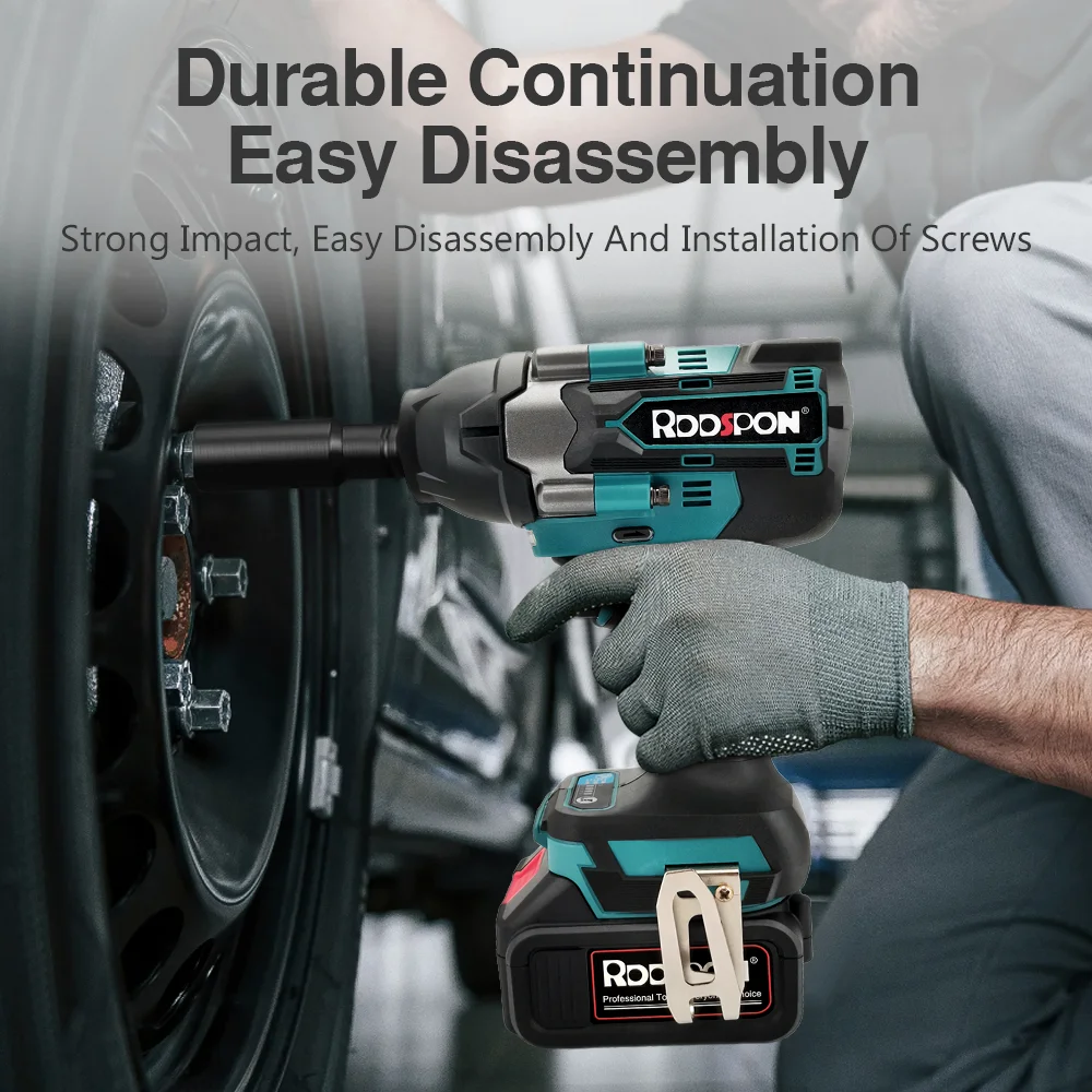 Imagem -02 - Chave de Impacto Elétrica Brushless Motorista de Carro sem Fio Ferramentas Elétricas Torque Máximo 1200n.m Makita 18v Bateria