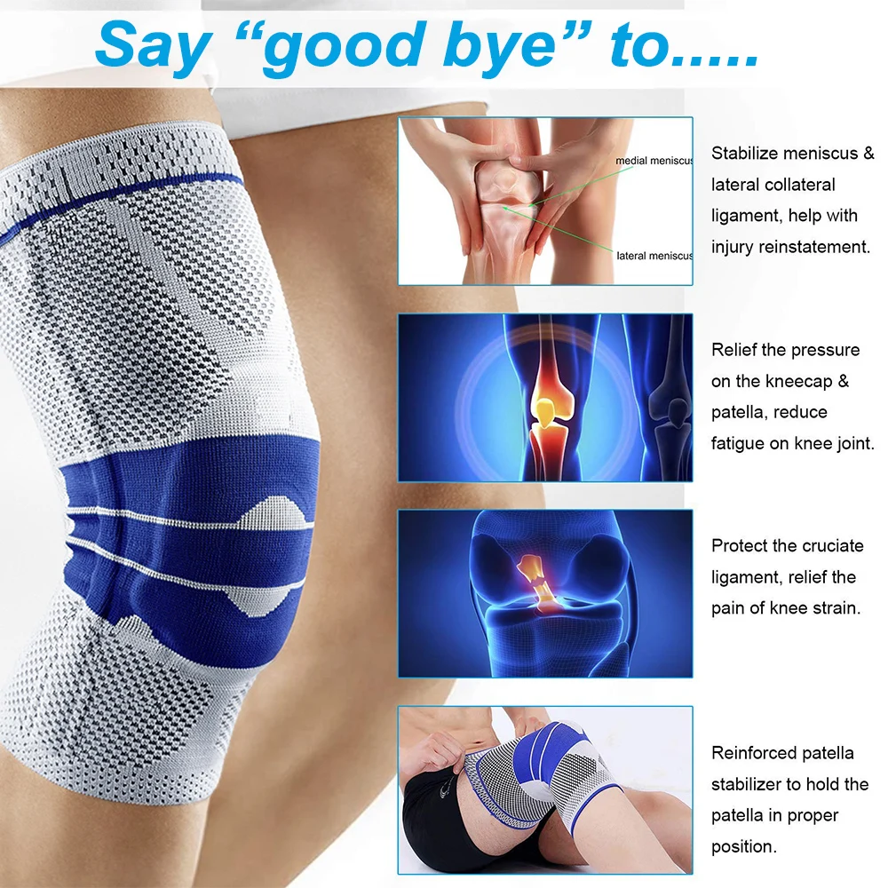 Medical Knee Brace Support Compression Sleeve Joint Recovery Arthritis Pain Relief Running Workout Sports Knee Pad